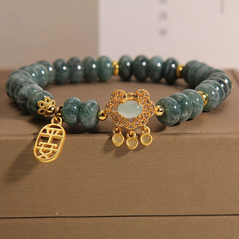 Veyra Damenarmband Jade – Natürlicher Smaragd Abakus