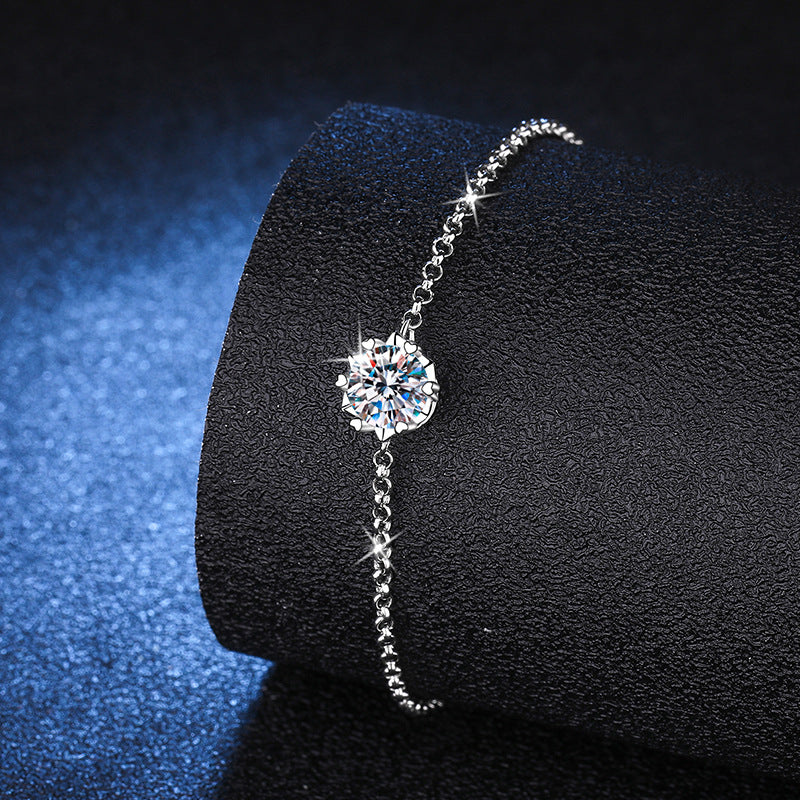 Veyra Schneeflocken Armband – Moissanit 925 Silber