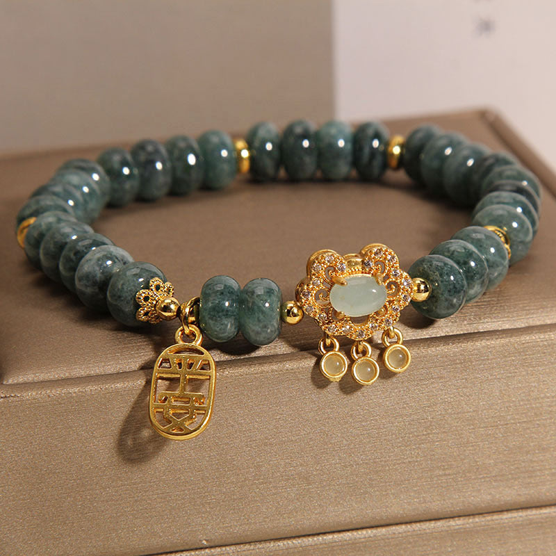 Veyra Damenarmband Jade – Natürlicher Smaragd Abakus