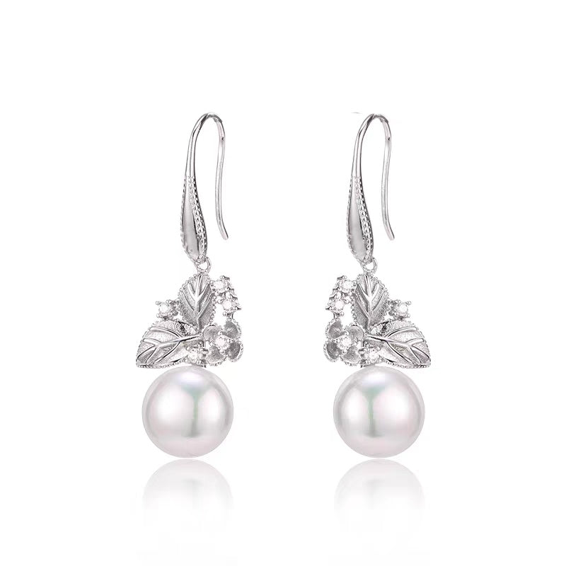 Veyra Flammen-Perlen Ohrhänger mit Zirkonia – 999 Sterling Silber