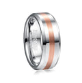 Veyra Wolfram Ring 8mm Gebürstet – Silber & Roségold Herren