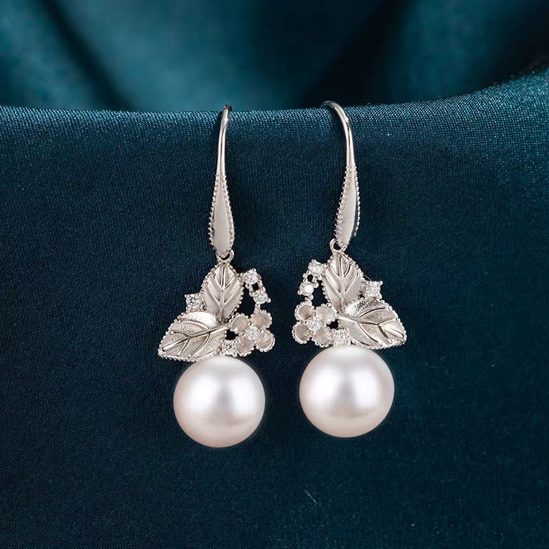 Veyra Flammen-Perlen Ohrhänger mit Zirkonia – 999 Sterling Silber