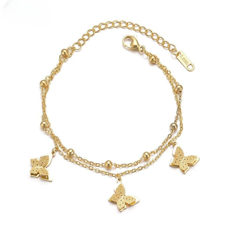 Veyra Armband Schmetterling – 14K Gold Titanstahl Zweilagig