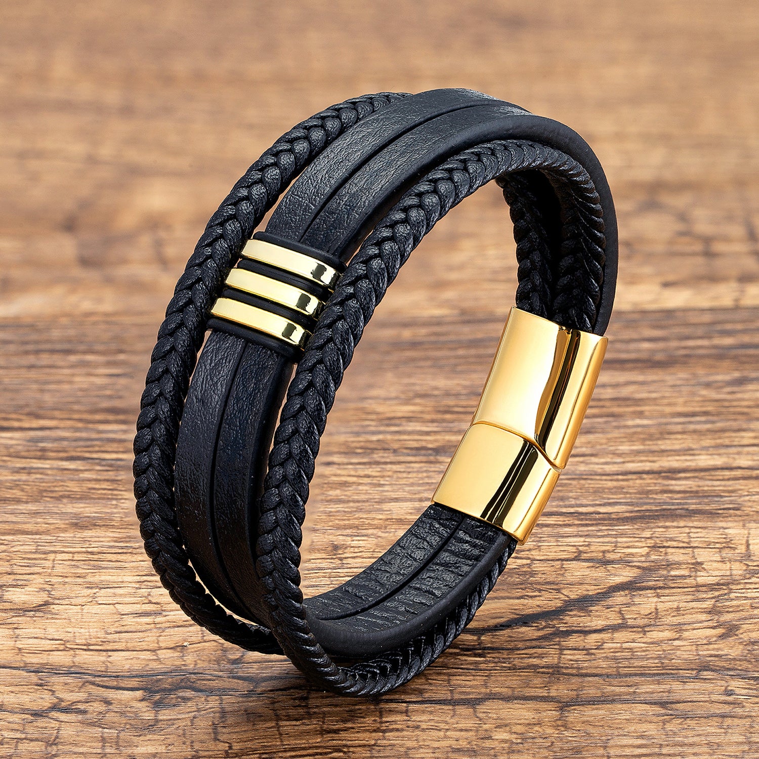 Veyra Armband Leder & Edelstahl – Magnetverschluss Unisex