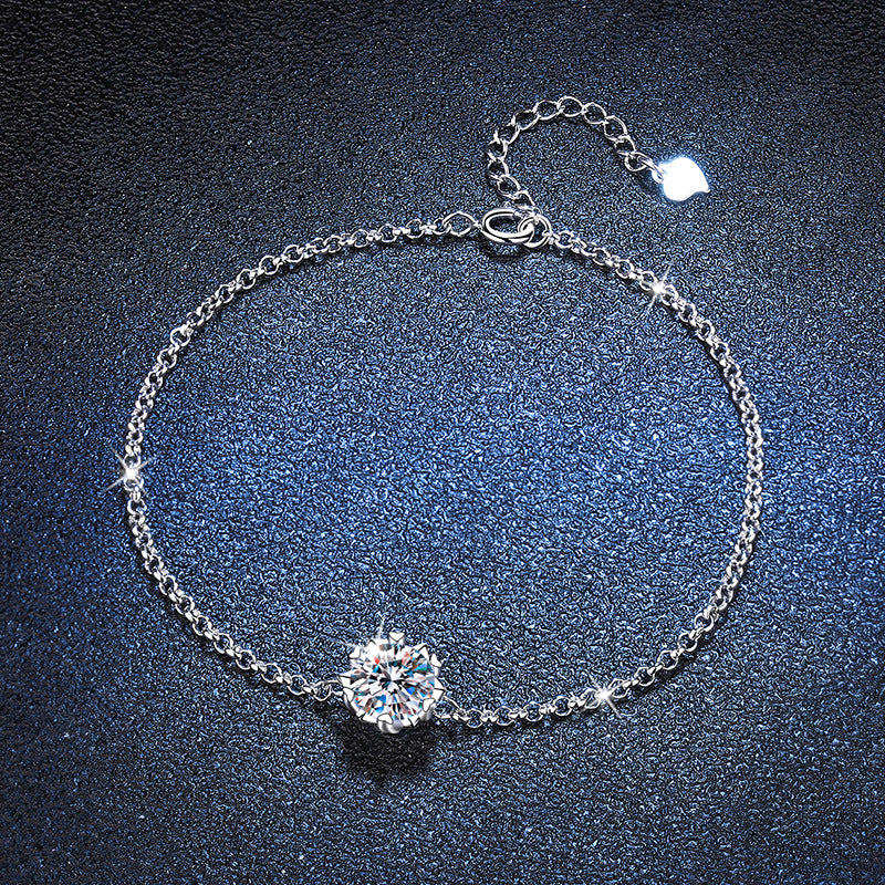 Veyra Schneeflocken Armband – Moissanit 925 Silber