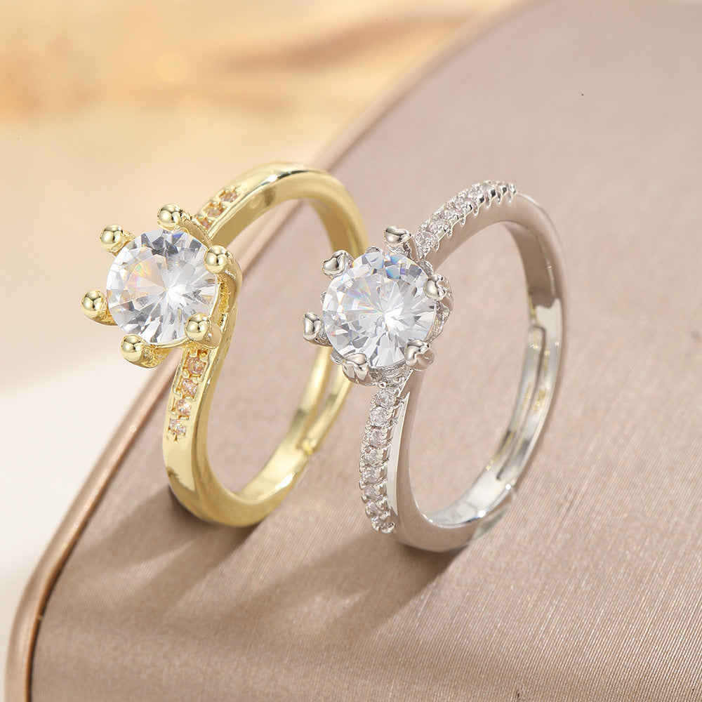 Veyra Ring with Zirconia – Adjustable in Gold & White Gold