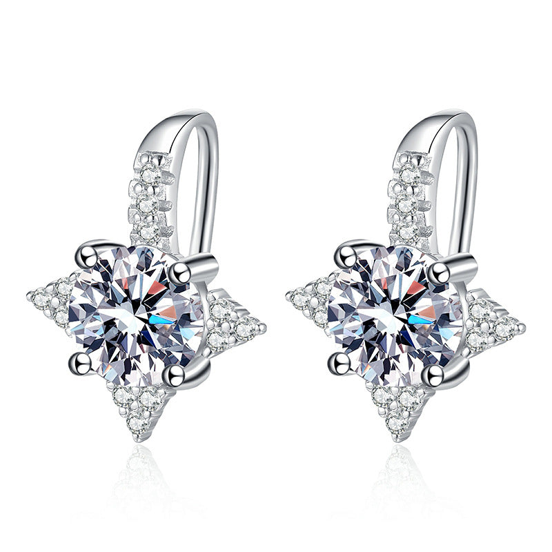 Veyra Achteck-Stern Ohrstecker Moissanit – 925 Sterling Silber