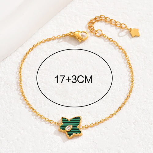 Veyra Malachite Bracelet – 18K Gold Stainless Steel