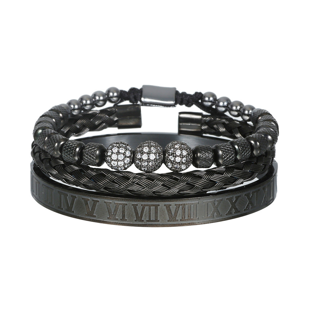 Veyra Gewebtes Edelstahl Armband Set – 3-teilig Herren