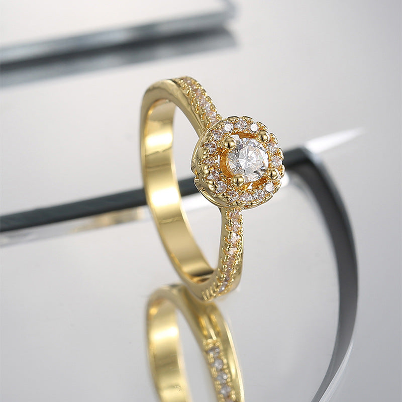 Veyra Damenring Zirkonia – Vergoldet Elegant