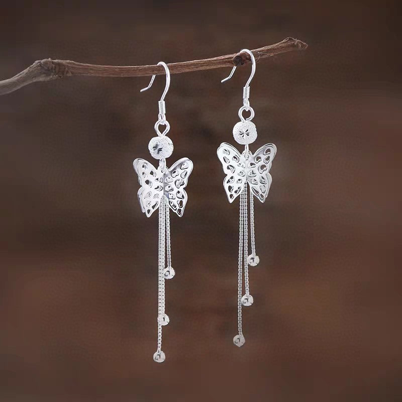 Veyra Schmetterling Ohrhänger mit Quaste – 925 Sterling Silber
