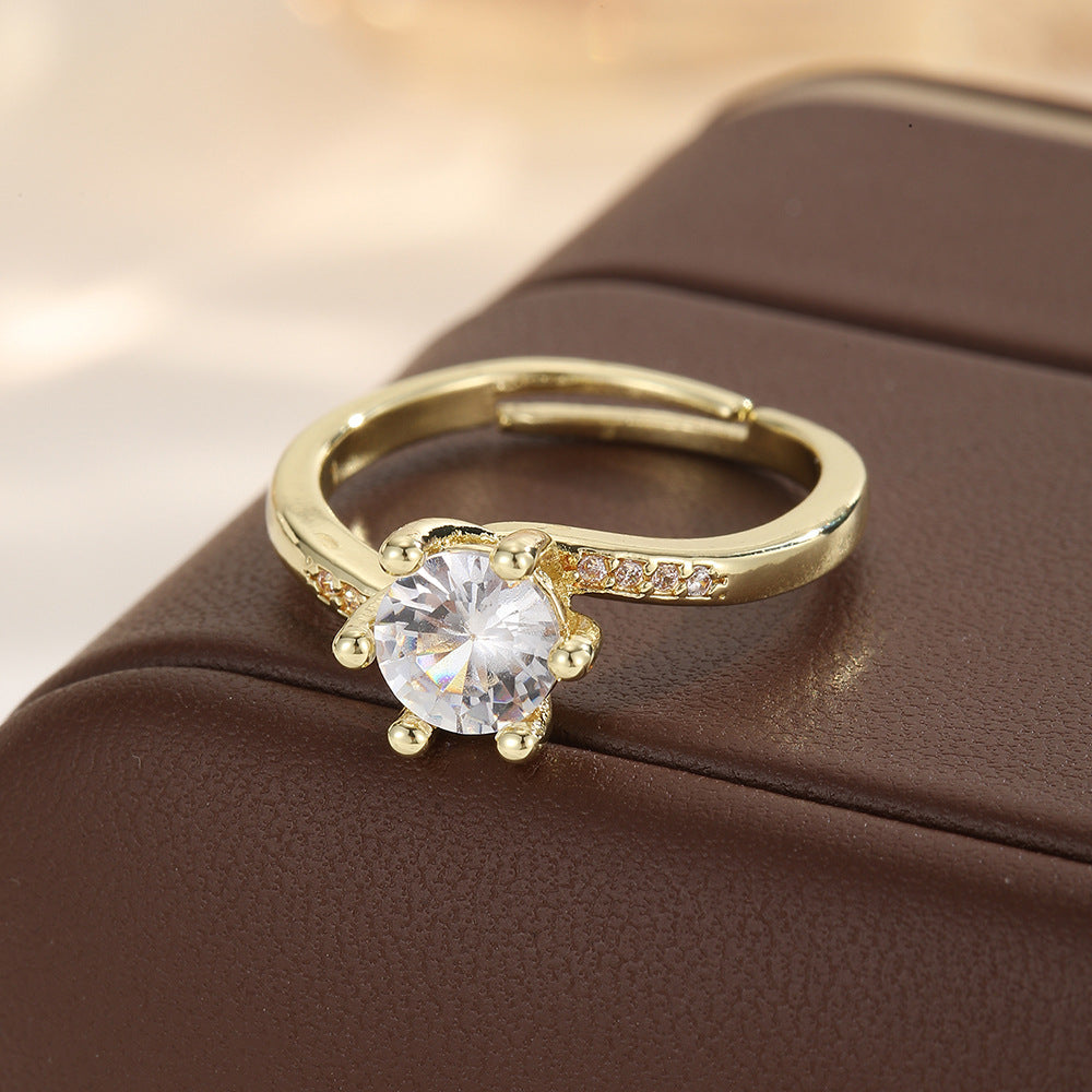 Veyra Ring with Zirconia – Adjustable in Gold & White Gold