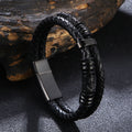 Veyra Herrenarmband Viking Leder Doppellagig – Edelstahl