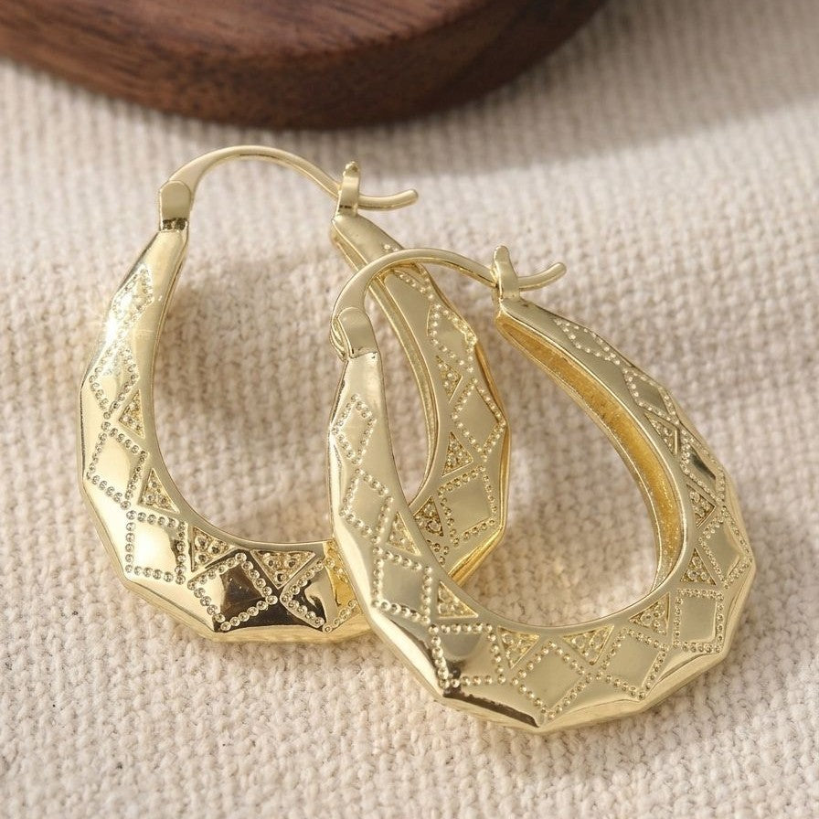 Veyra Geometrische Oval-Creolen – Bohemian Damen Ohrringe
