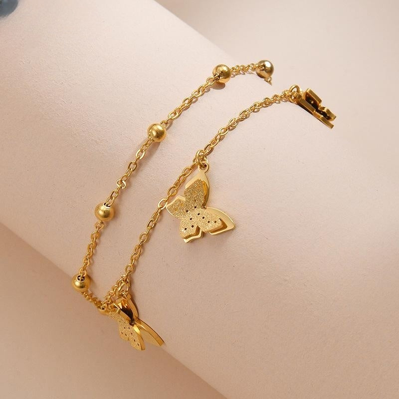 Veyra Armband Schmetterling – 14K Gold Titanstahl Zweilagig