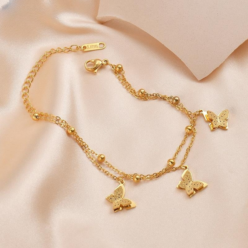 Veyra Armband Schmetterling – 14K Gold Titanstahl Zweilagig