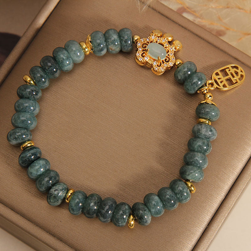 Veyra Damenarmband Jade – Natürlicher Smaragd Abakus