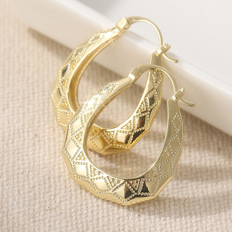 Veyra Geometrische Oval-Creolen – Bohemian Damen Ohrringe