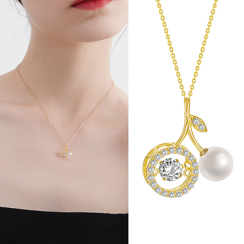 Veyra Cherry Necklace - 925 Silver Light Luxury Women's
