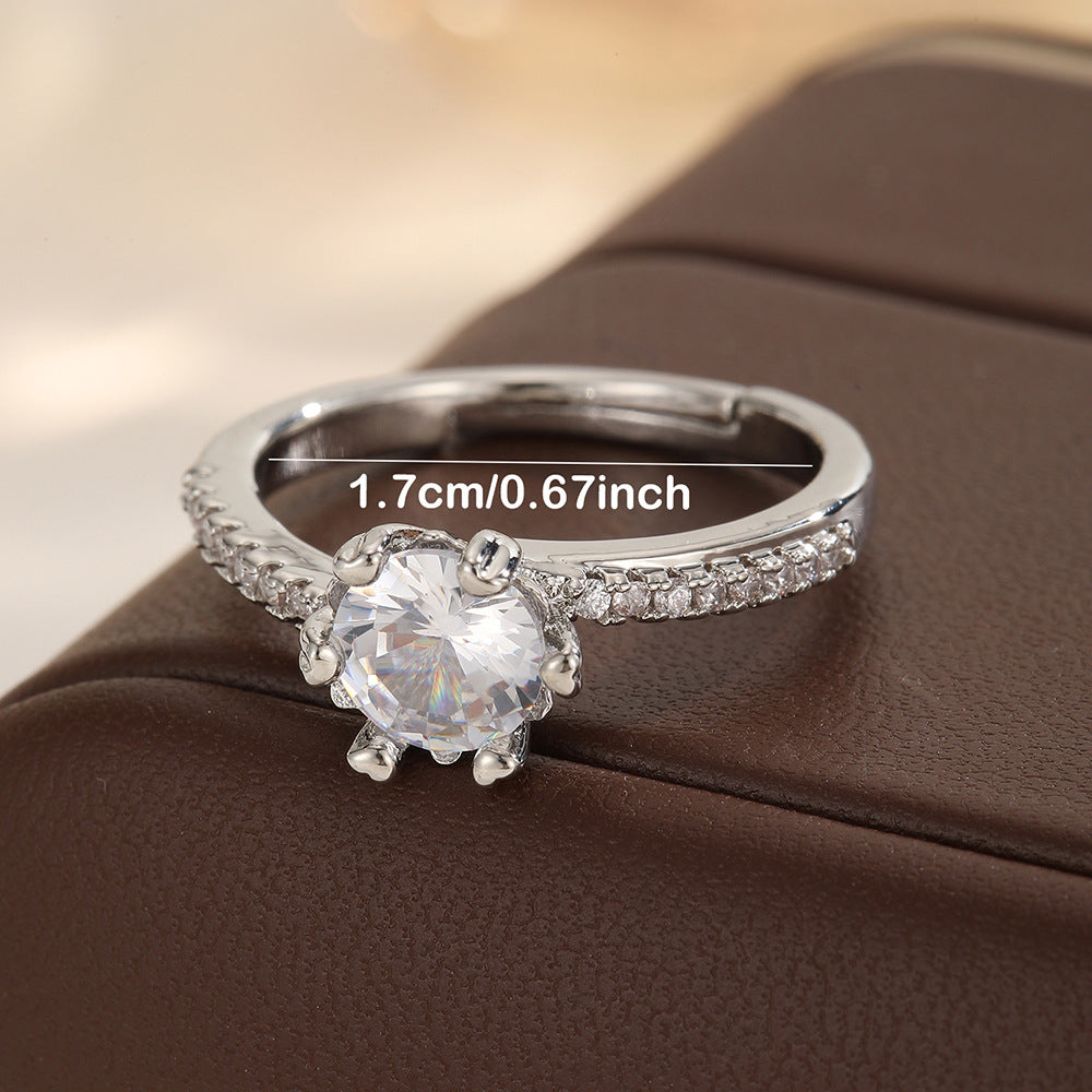 Veyra Ring with Zirconia – Adjustable in Gold & White Gold