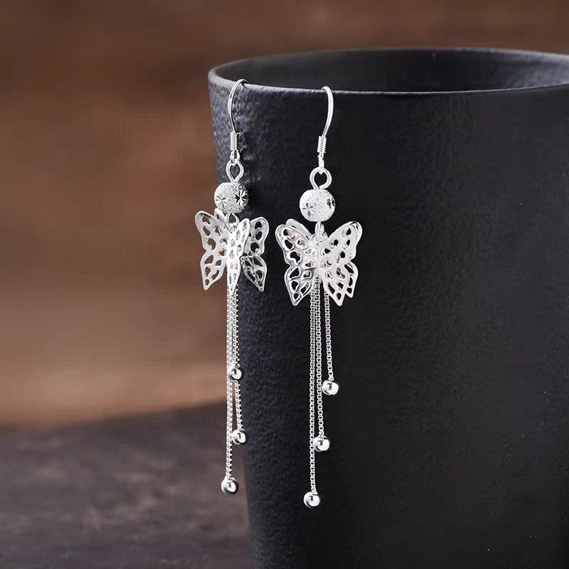 Veyra Schmetterling Ohrhänger mit Quaste – 925 Sterling Silber