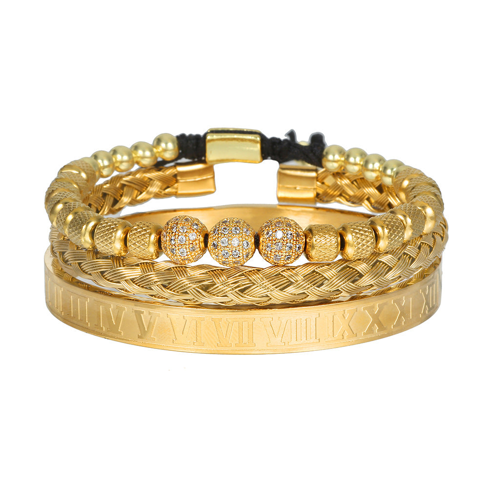 Veyra Gewebtes Edelstahl Armband Set – 3-teilig Herren