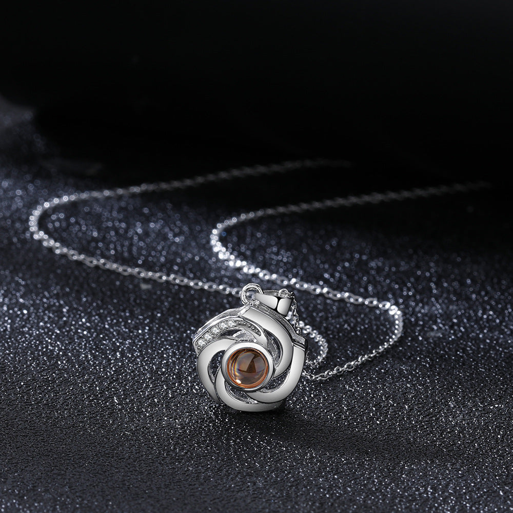 Veyra Spiralblumen Halskette – Silber & Roségold Damen