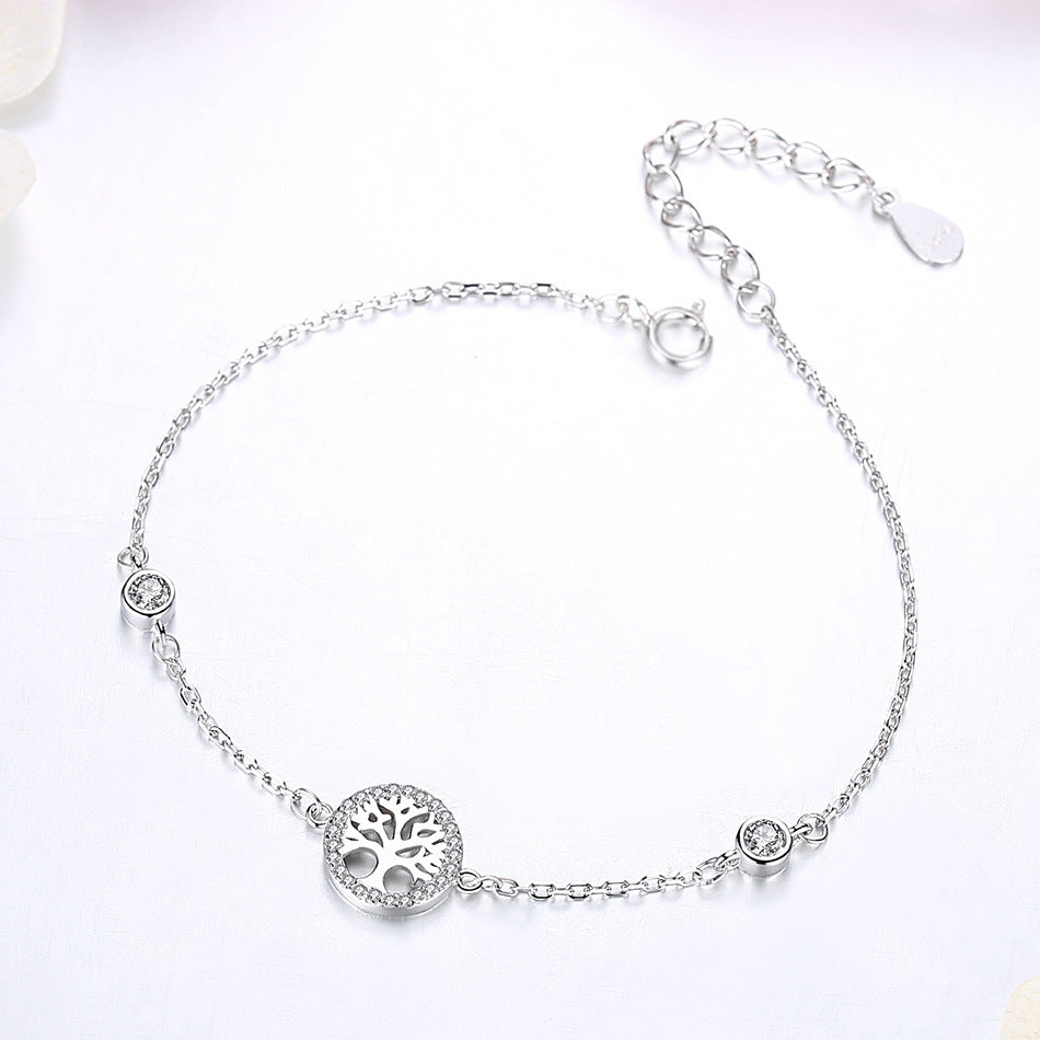 Veyra Lebensbaum Armband – 925 Silber mit Zirkonia Damen