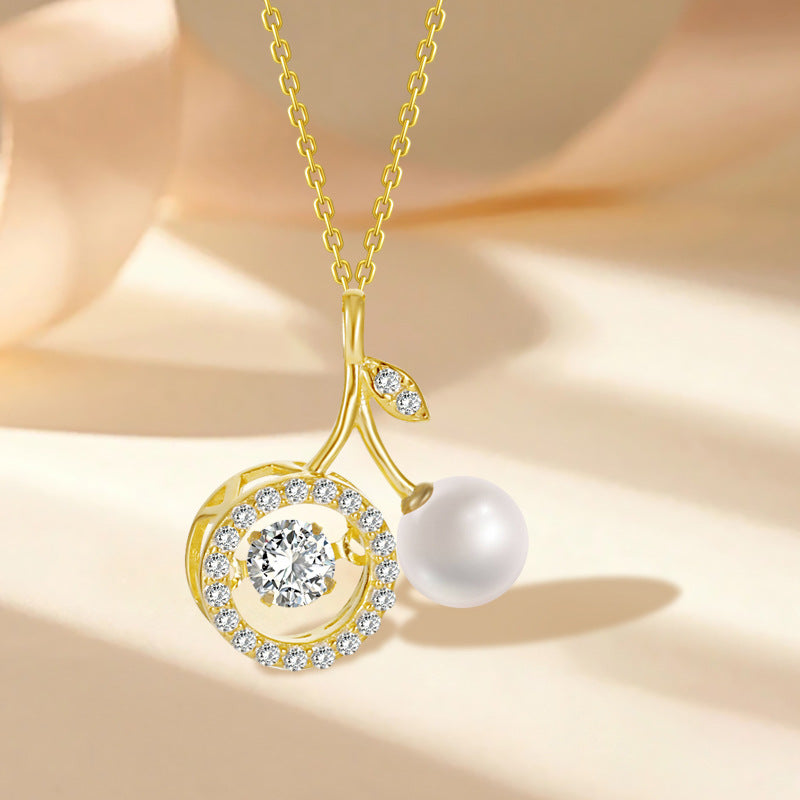 Veyra Cherry Necklace - 925 Silver Light Luxury Women's