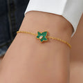 Veyra Armband Malachit – 18K Gold Edelstahl