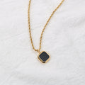 Veyra Halskette Black Onyx – Titanstahl Minimalist