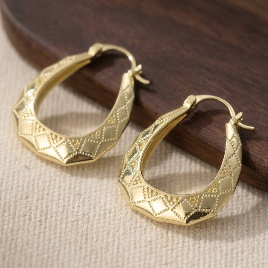 Veyra Geometrische Oval-Creolen – Bohemian Damen Ohrringe