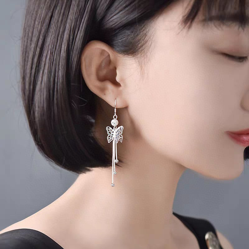 Veyra Schmetterling Ohrhänger mit Quaste – 925 Sterling Silber
