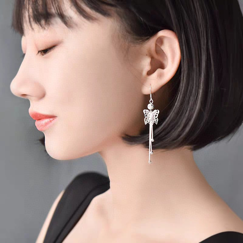 Veyra Schmetterling Ohrhänger mit Quaste – 925 Sterling Silber