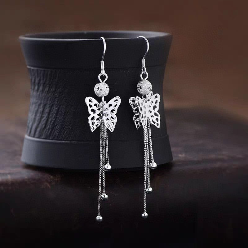 Veyra Schmetterling Ohrhänger mit Quaste – 925 Sterling Silber